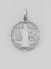 Benediktus - Medaille massiv Silber - 16mm