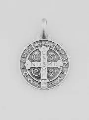 Benediktus - Medaille massiv Silber - 16mm