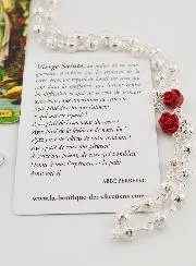 Lourdes Rosenkranz filigrane Metallperlen und Rosen