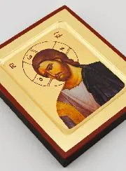 Ikone Christus Barmherzigkeit vergoldet - 12X10 cm