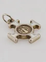 Anhänger Benediktuskreuz Metall - Weiss - 2cm