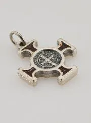 Anhänger Benediktuskreuz Metall - Braun - 2cm