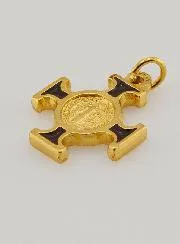 Anhänger Benediktuskreuz goldfarben - Braun - 2cm