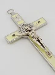 Benediktus - Kreuz Kruzifix - 20cm - Metall Fluo Leuchtend
