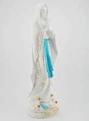 Figur Unsere Liebe Frau von Lourdes mit Rosenkranz goldfarben - 30cm