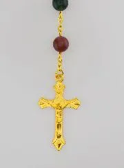 Rosenkranz Achat Stil und Gold Kette