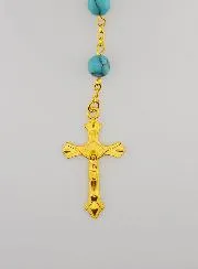 Rosenkranz Türkis und Vergoldete Kette