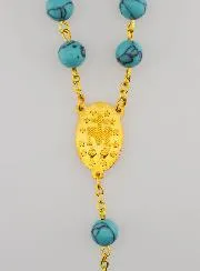 Rosenkranz Türkis und Vergoldete Kette