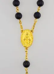 Rosenkranz in Sodalith Stil und Vergoldete Kette