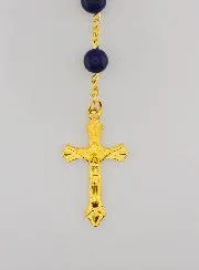 Rosenkranz Lapislazuli Stil und Goldkette
