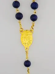 Rosenkranz Lapislazuli Stil und Goldkette